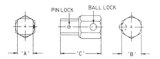 Male Square to Male Hex
